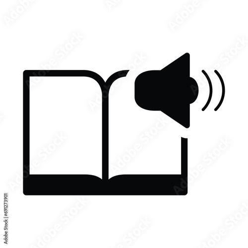 Education audio book vector icon