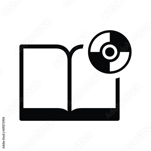 Book and CD-ROM vector icon