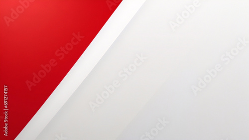 Rot-weißer abstrakter Bannerhintergrund. Moderner abstrakter weißer und roter Hintergrund mit 3D-Überlappungsebeneneffekt.