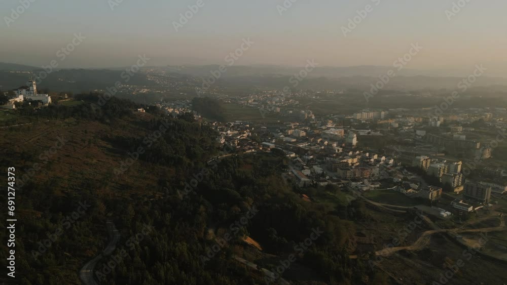 Sunset Glow on Felgueiras, Portugal. Aerial Panorama Sunset Glow on Felgueiras, Portugal. Aerial Panorama