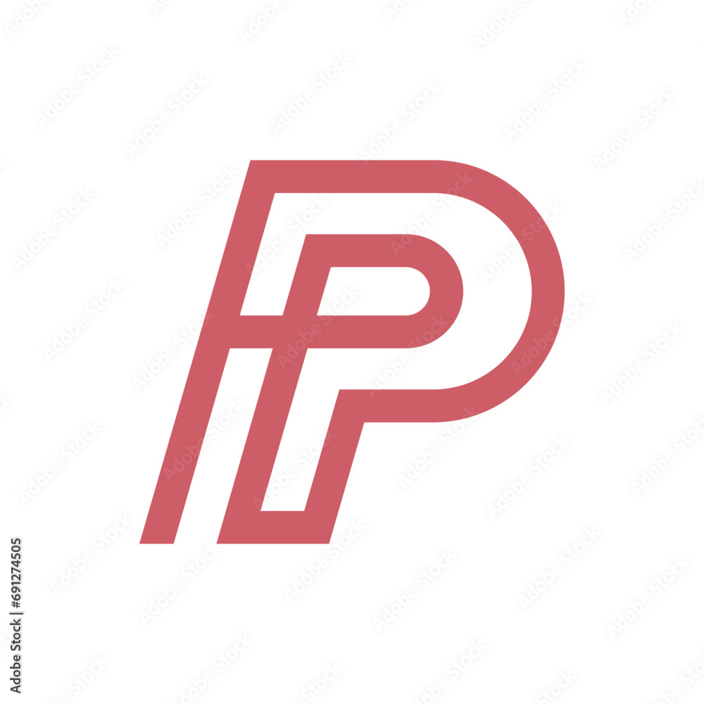 Fototapeta premium Monogram P design vector logo. Monogram initial letter mark P logo design. Monogram design vector logo. Monogram initial letter mark P logo design. Simple P monogram. Monogram P design logo