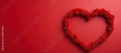 Heart-shaped frame in red color