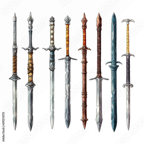 weapon knife sword war blade old battle steel military dagger knight set design vector medieval h