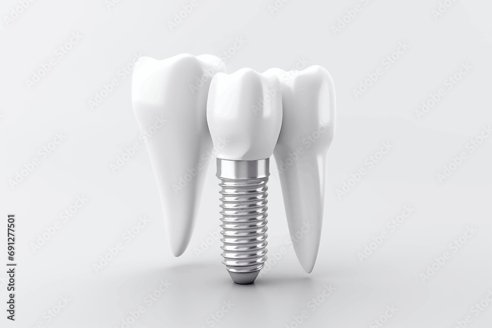 implant dentistry dental dentist molar tooth denture white dent illustration root medical enamel - obrazy, fototapety, plakaty 