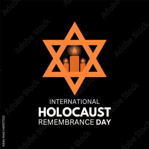 Holocaust Remembrance day, icons art with typography design