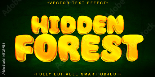 Cartoon Hidden Jungle Vector Fully Editable Smart Object Text Effect