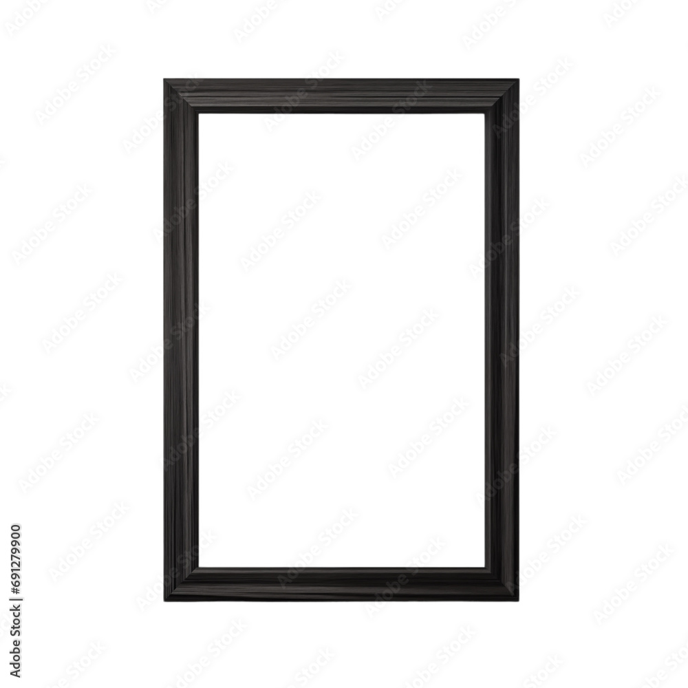Black Wooden Frame Border Isolated Transparent, Generative AI Black Wooden Frame Border Isolated Transparent, Generative AI