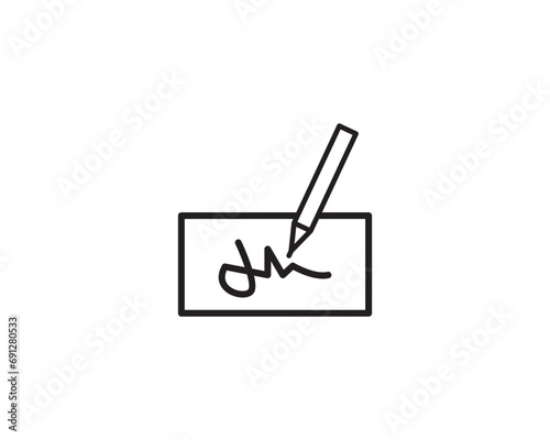 Digital signature icon vector symbol design illustration