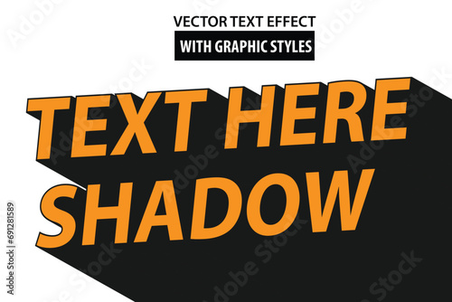 vector editable template text effect long shadow for headlines, posters or social media posts, logotypes or banners for social media and business