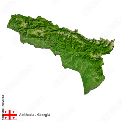 Abkhazia, Region of Georgia Topographic Map (EPS)