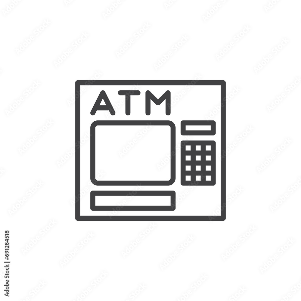 ATM Machine line icon ATM Machine line icon