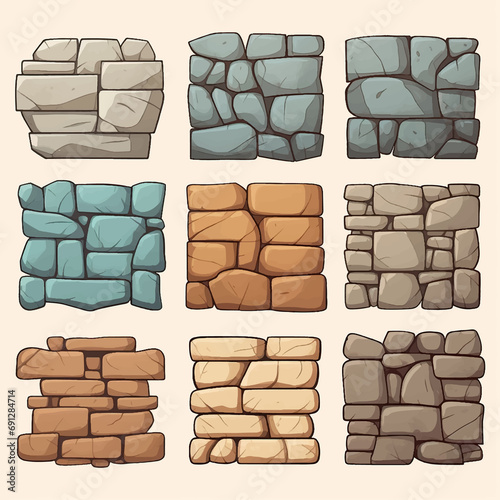 stone textured material wall rock vector design background grey rough granite nature pattern illu