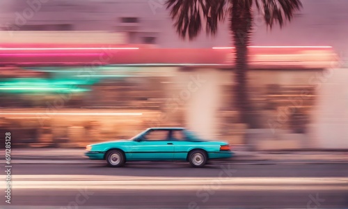 California dream: Drive vibes with a classic 80s car © karandaev