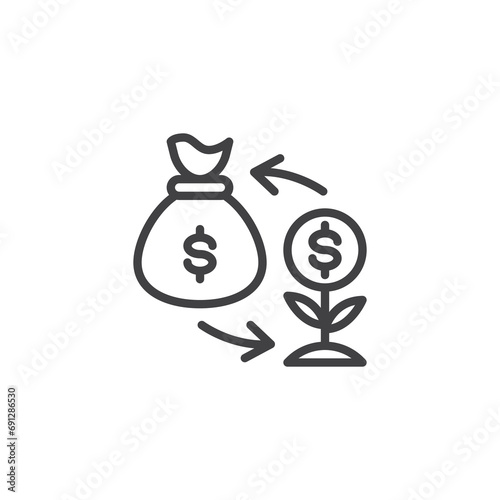 Financial investment line icon
