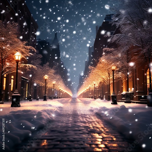 Cinematic lighting snowflakes falling wallpaper  hd