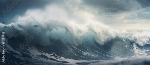 Enormous surf on stormy day photo