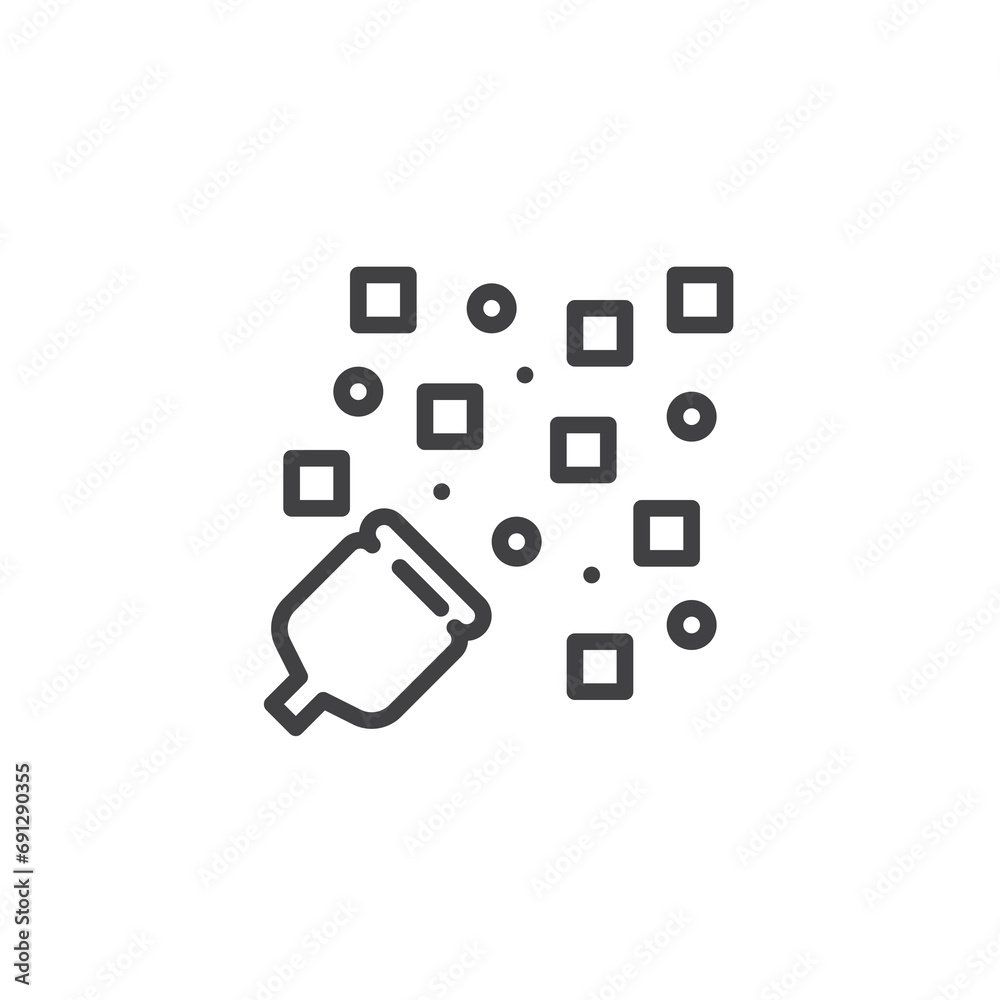 Confetti popper line icon Confetti popper line icon