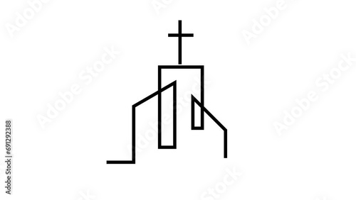 Church Line Animation logo icon design illustration
