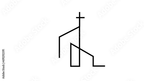 Church Line Animation logo icon design illustration
