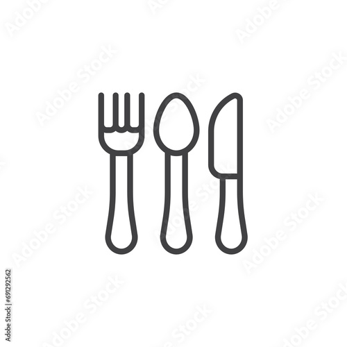 Disposable tableware line icon