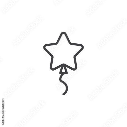 Star Shape Balloon line icon