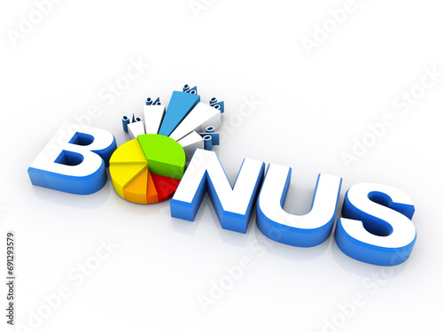 3d rendering Stock market online business concept. business Graph with bonus cube photo