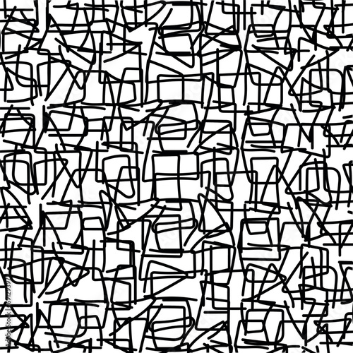 black and white pattern with tangled lines
