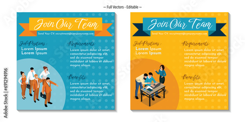 Recruitment advertising template for social media.