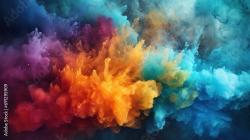 Abstract Colorful Powder Explosion Texture Background © Custom Media