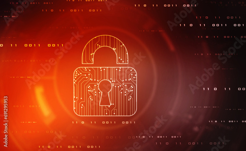 Cyber Security and safety information, personal data concept. Digital Padlocks on abstract technology background, Technology security concept. Modern safety digital background. Protection system