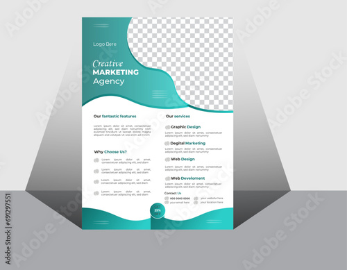 Corporate business flyer design template with creative shapes. vector flyer design.