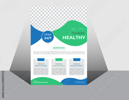 Medical business advertising design template. medical vector flyer design.