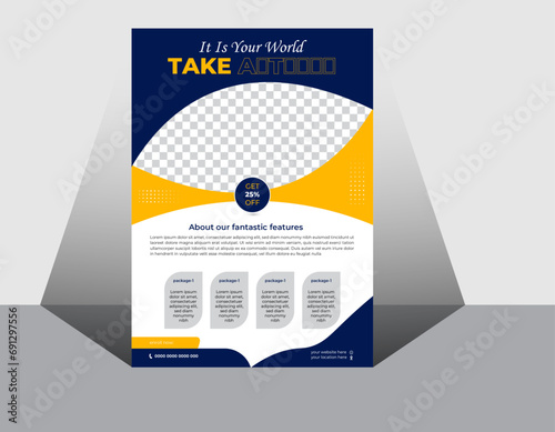travel agency marketing flyer design template. vector flyer design .