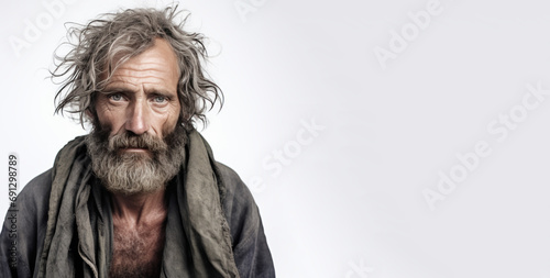 Homeless individuals may exhibit expressions of hopelessness and isolation. Their eyes often hold a sense of desperation photo