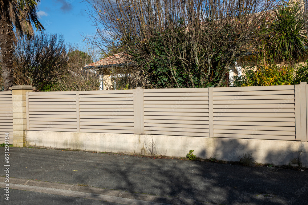 wall fence beige modern barrier of building private protection view access home garden wall fence beige modern barrier of building private protection view access home garden