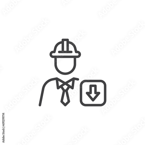Installer profession line icon