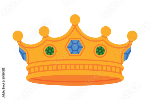 Golden Crown as Royal and Monarch Symbol Vector Illustration