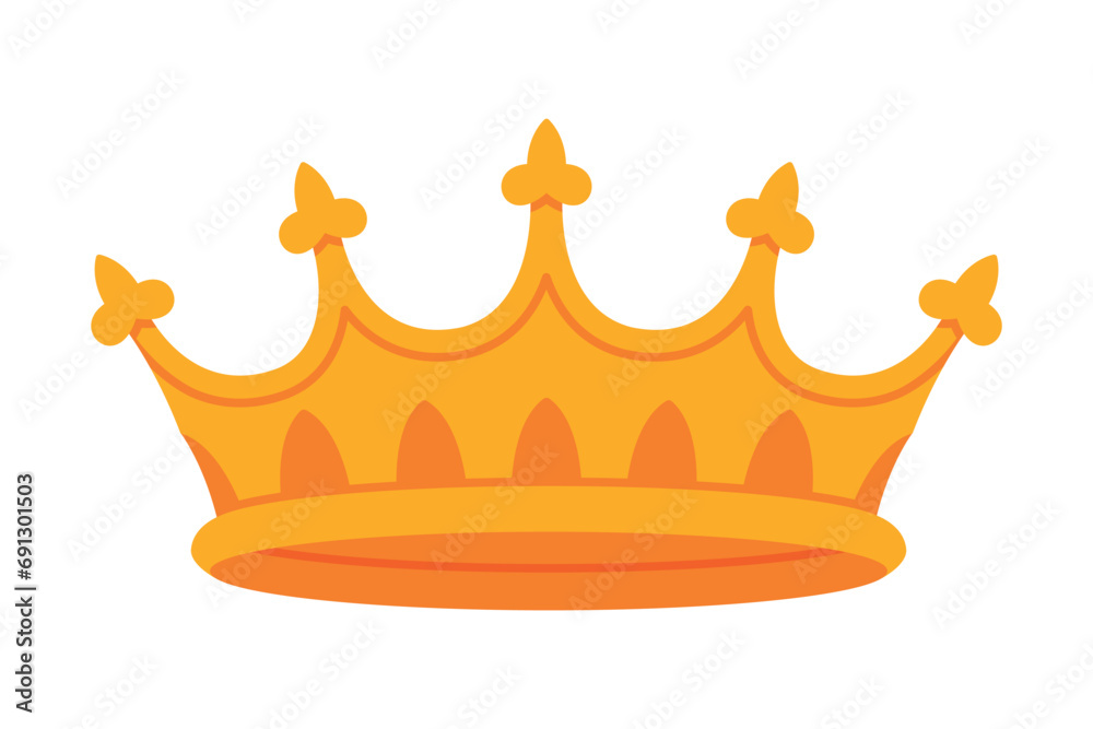 Golden Crown as Royal and Monarch Symbol Vector Illustration Golden Crown as Royal and Monarch Symbol Vector Illustration