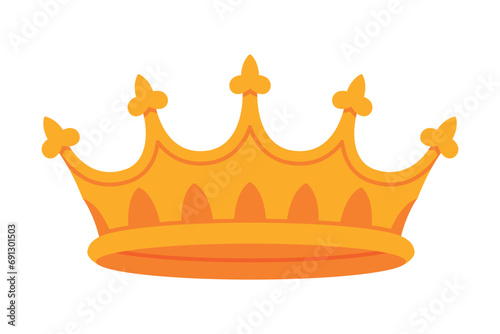 Golden Crown as Royal and Monarch Symbol Vector Illustration