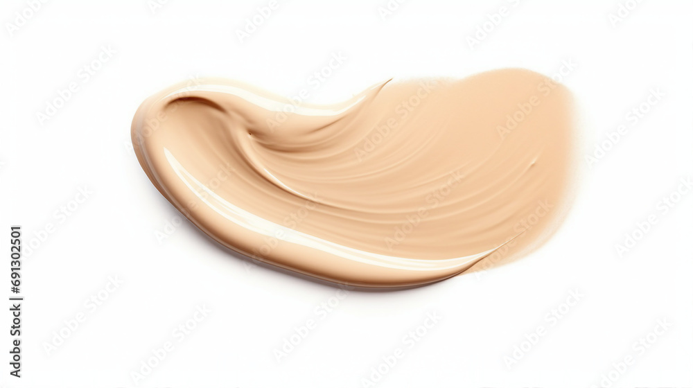 Elegant Makeup Composition: Close-up of Isolated Liquid Foundation Smear - Beauty Industry Trend for Stylish and Glamorous Cosmetic Product Textures.