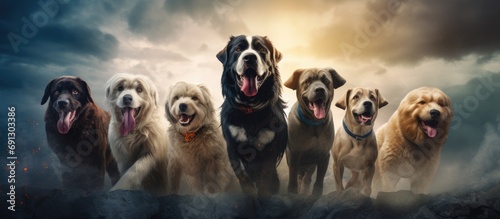 Fearless and united, a joyful dog family until the end.