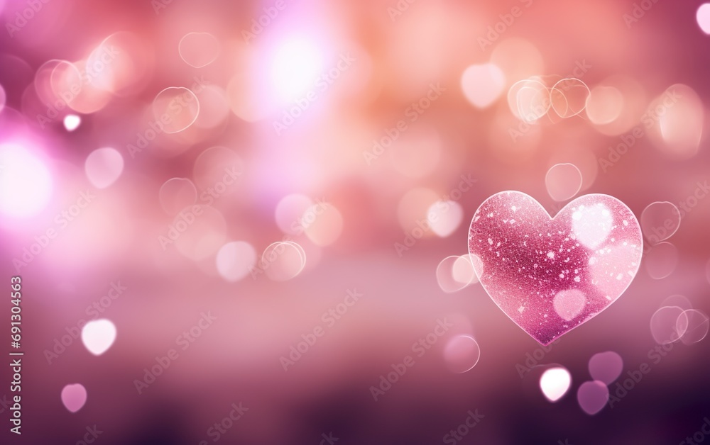 Decorative Valentines day background with bokeh light