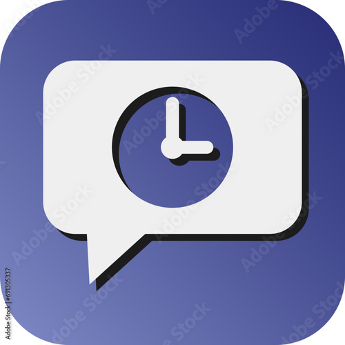 Message Clock Vector Glyph Gradient Background Icon Design photo