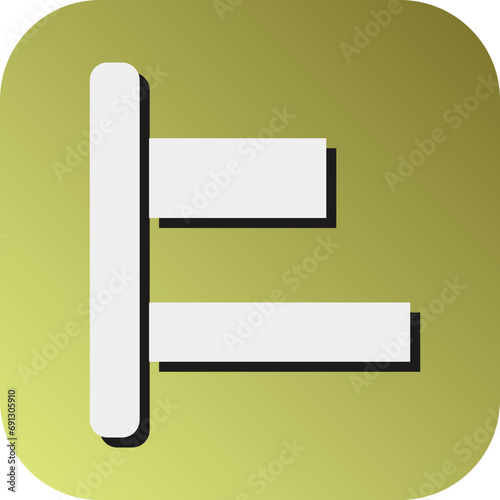 Horizontal Left Align Vector Glyph Gradient Background Icon Design