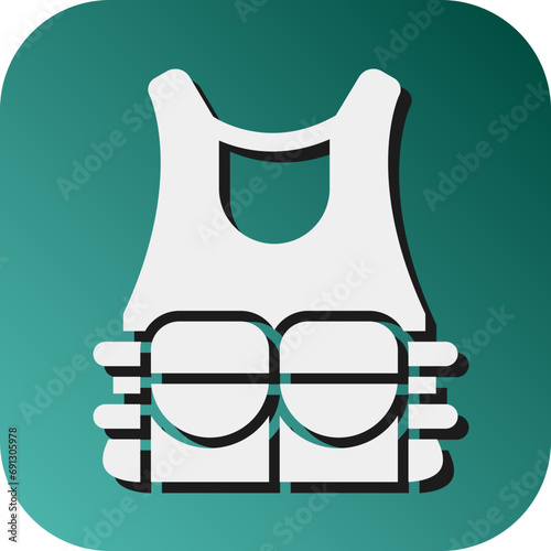 Bullet Proof Vest Vector Glyph Gradient Background Icon Design