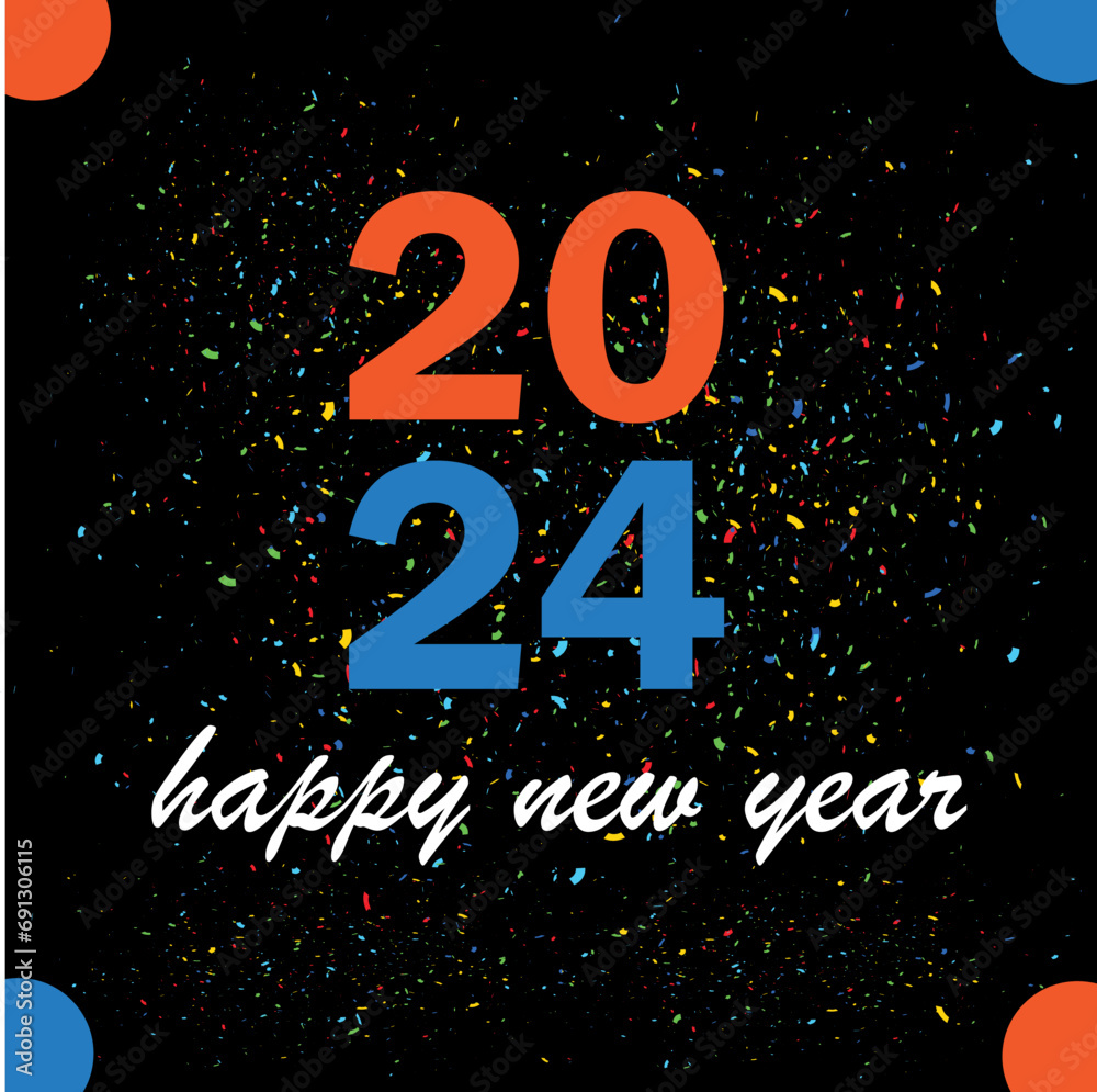 happy new year card design  2024 