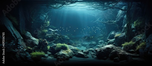 Calm dark aquatic environment