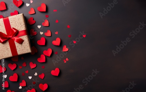 Valentines day background with gift box and red heart © Stormstudio