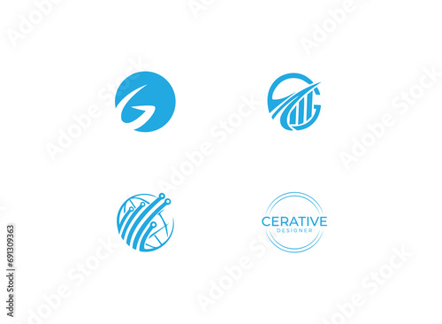 Global logo design technology for business company with unique concept
