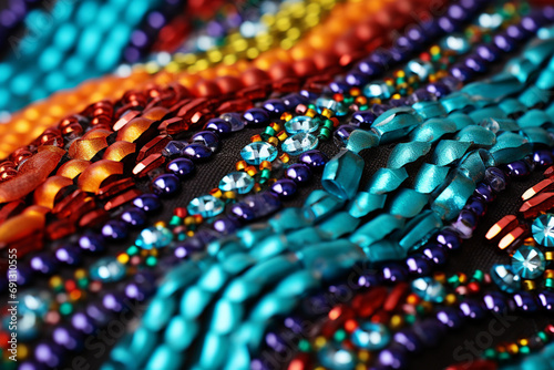 close up of colorful beads